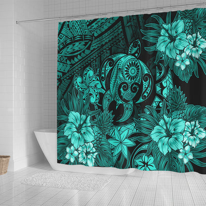 Hawaii Shower Curtain Tribal Polynesia Sea Turtle Design Pacific Dream