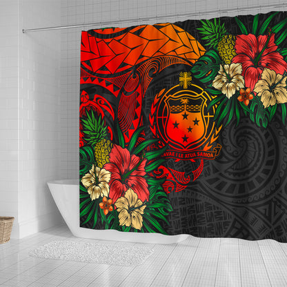 Samoa Shower Curtain Polynesian Coat Of Arms Tropical