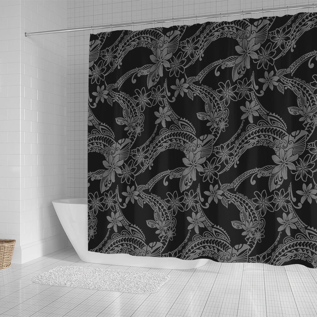 Hawaii Shower Curtain Polynesian Print Fabric And Flower