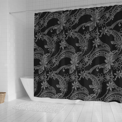 Hawaii Shower Curtain Polynesian Print Fabric And Flower