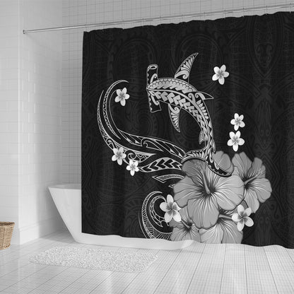 Hawaii Shower Curtain Shark Polynesia Tribal Tattoo
