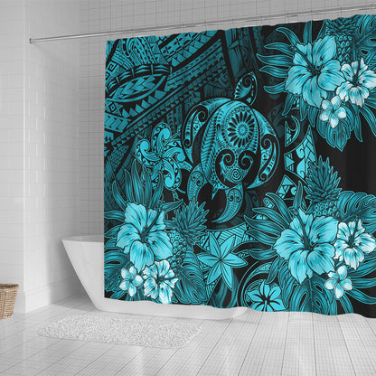 Hawaii Shower Curtain Tribal Polynesia Sea Turtle Design Pacific Dream