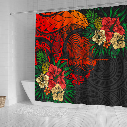 Papua New Guinea Shower Curtain Polynesian Coat Of Arms Tropical