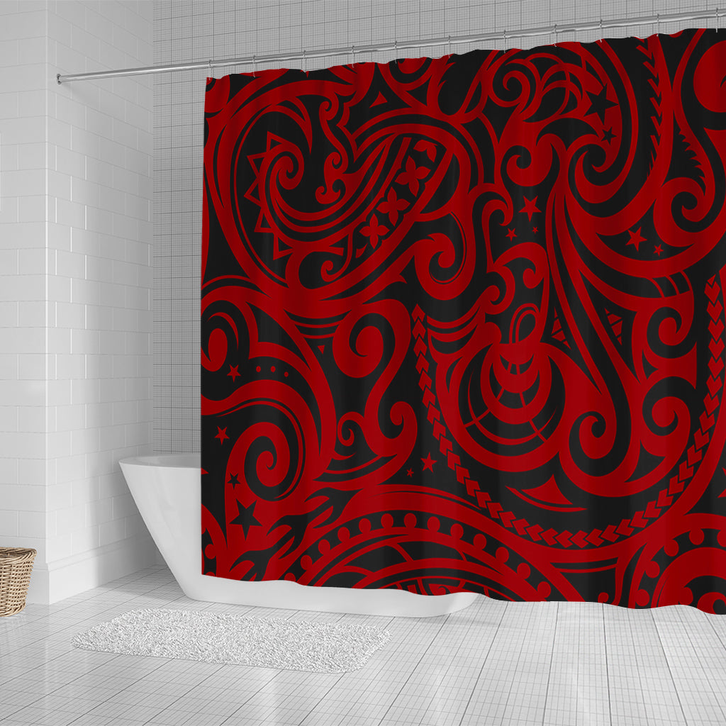 New Zealand Shower Curtain Maori Pattern Tattoo