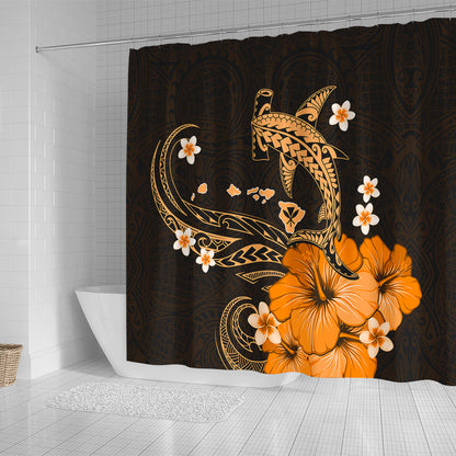 Hawaii Shower Curtain Kanaka Map And Shark Tribal Tattoo