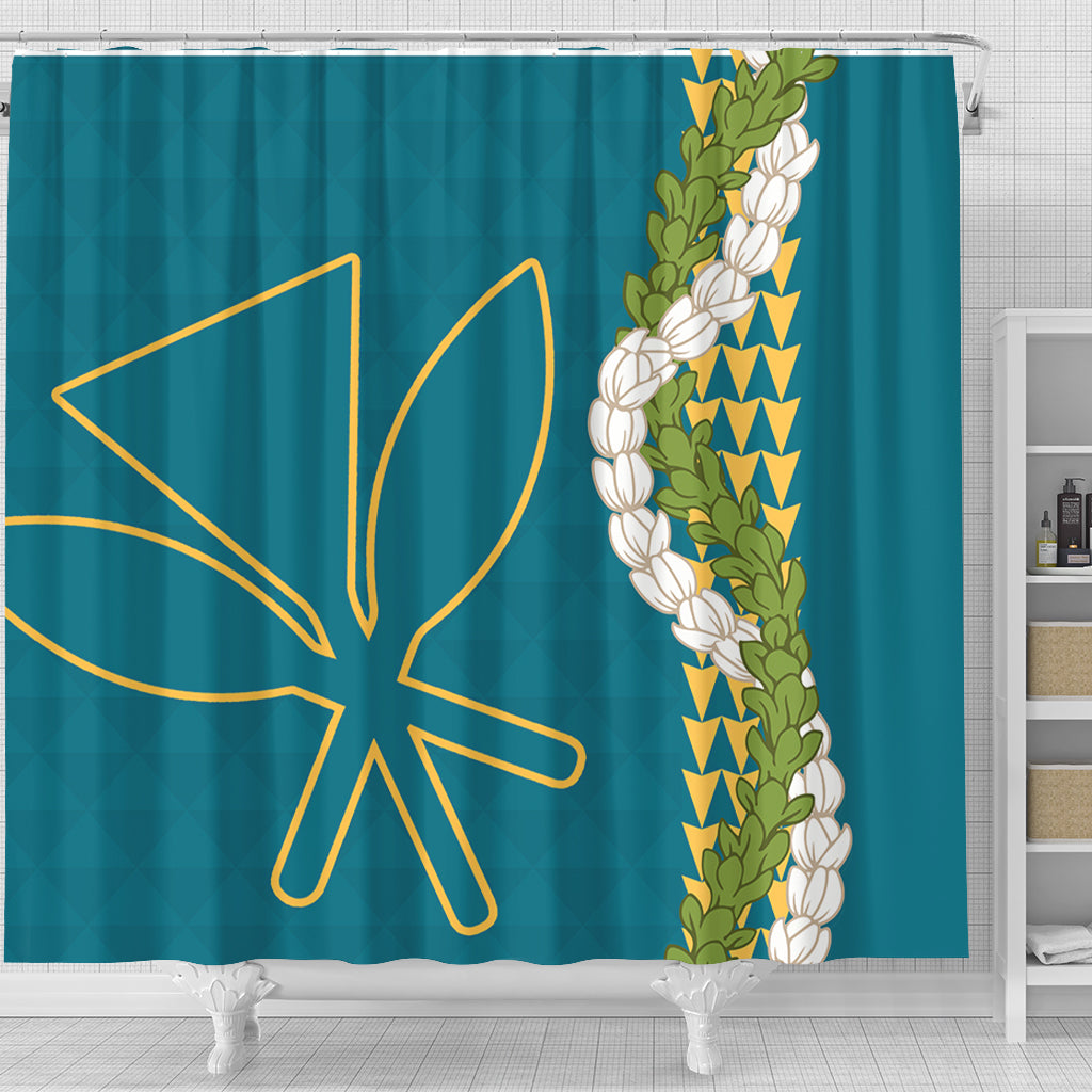 Hawaii Shower Curtain Kanaka Maoli Puakenikeni Maile Flower Lei