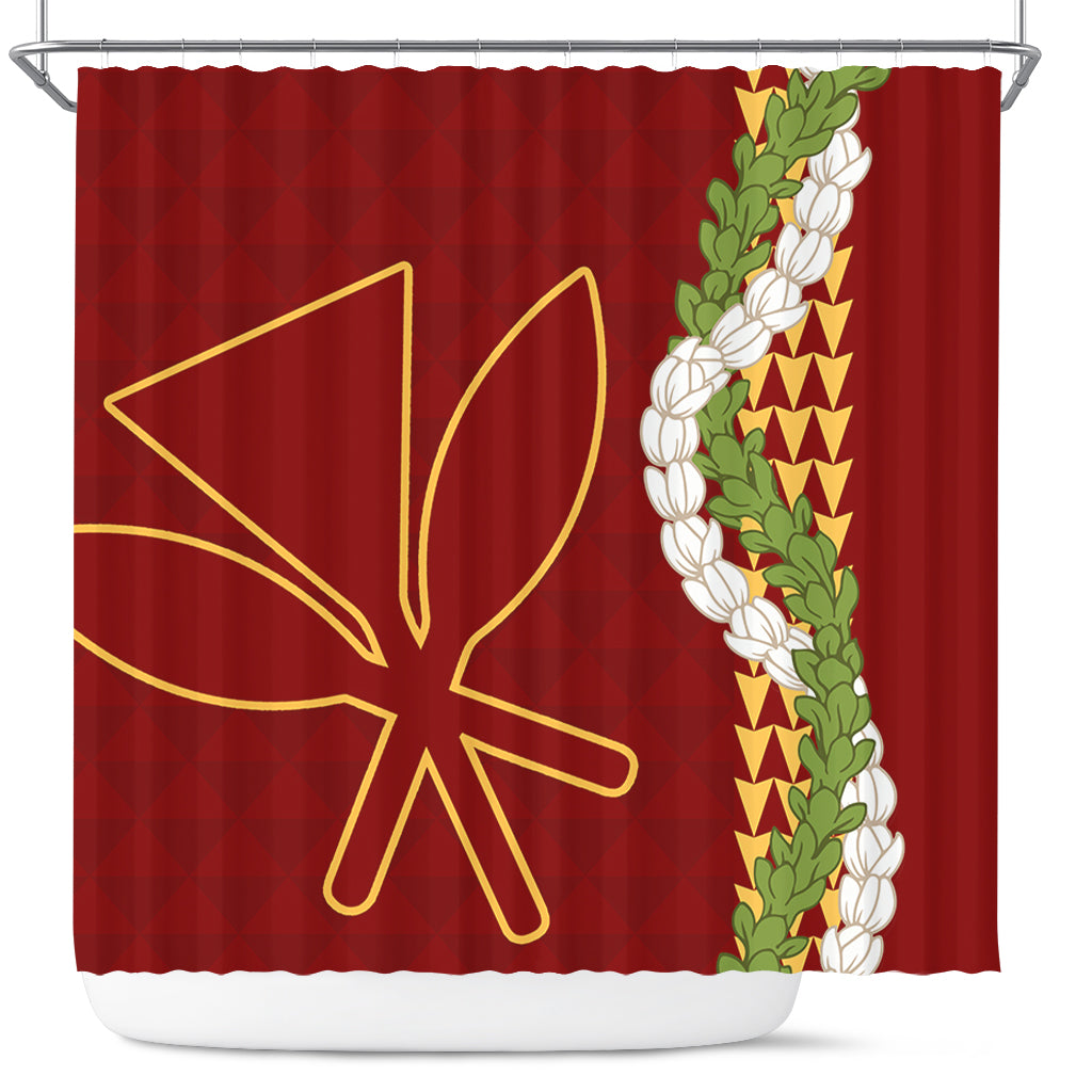 Hawaii Shower Curtain Kanaka Maoli Puakenikeni Maile Flower Lei