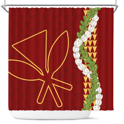 Hawaii Shower Curtain Kanaka Maoli Puakenikeni Maile Flower Lei