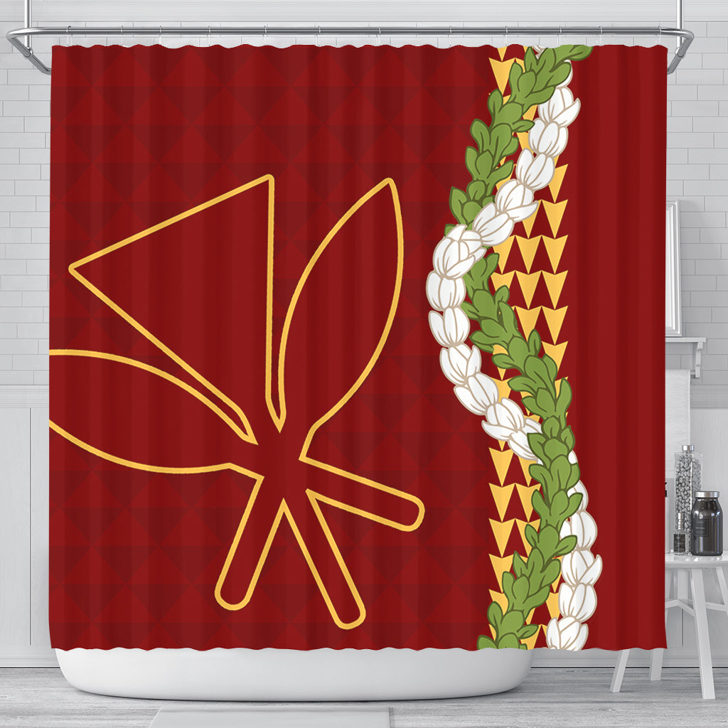 Hawaii Shower Curtain Kanaka Maoli Puakenikeni Maile Flower Lei