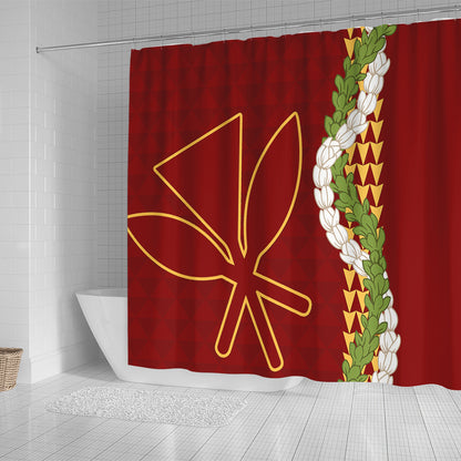 Hawaii Shower Curtain Kanaka Maoli Puakenikeni Maile Flower Lei