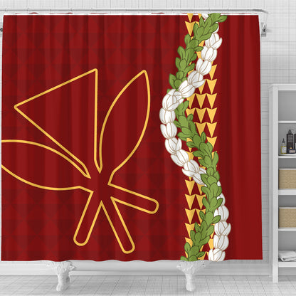 Hawaii Shower Curtain Kanaka Maoli Puakenikeni Maile Flower Lei