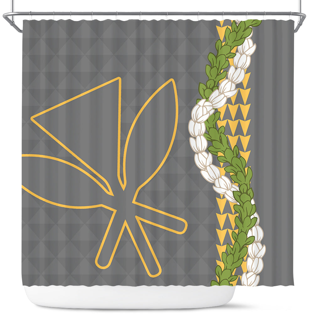 Hawaii Shower Curtain Kanaka Maoli Puakenikeni Maile Flower Lei
