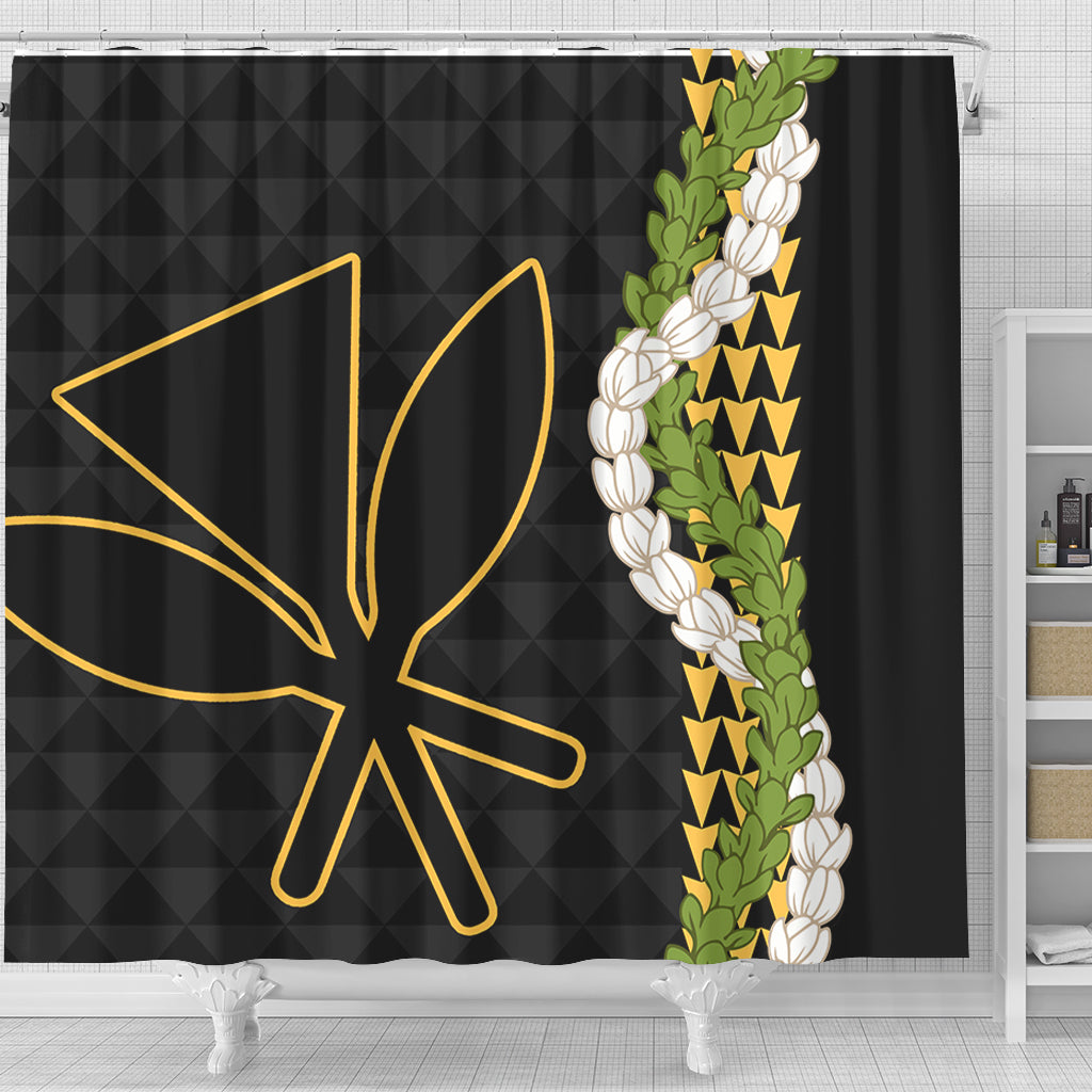 Hawaii Shower Curtain Kanaka Maoli Puakenikeni Maile Flower Lei