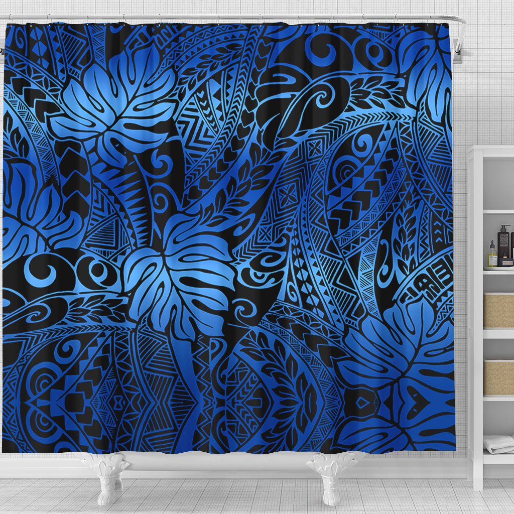 Hawaii Shower Curtain Tribal Polynesian Pattern Leaf