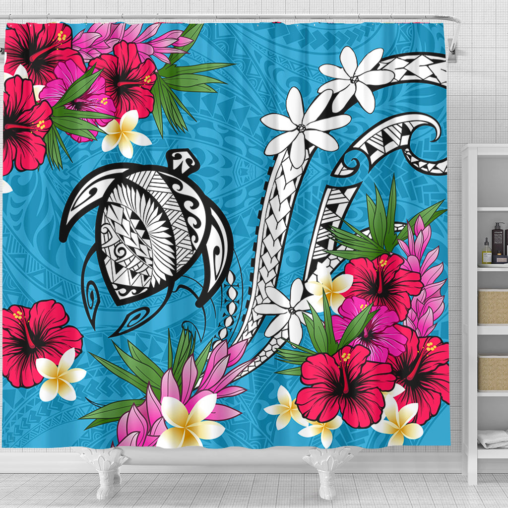 Hawaii Shower Curtain Tribal Polynesia Tropical Summer