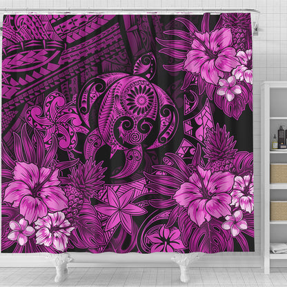 Hawaii Shower Curtain Tribal Polynesia Sea Turtle Design Pacific Dream