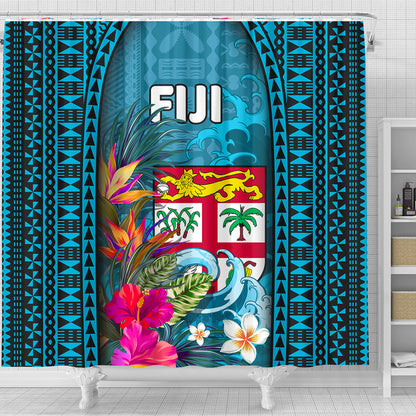 Fiji Shower Curtain Bula Islands Wave Tropical