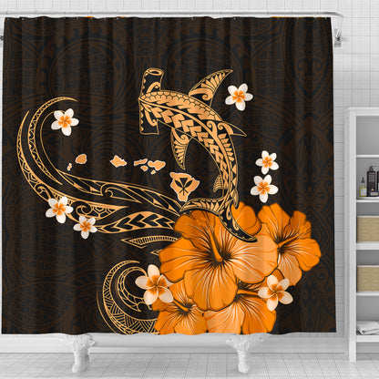 Hawaii Shower Curtain Kanaka Map And Shark Tribal Tattoo