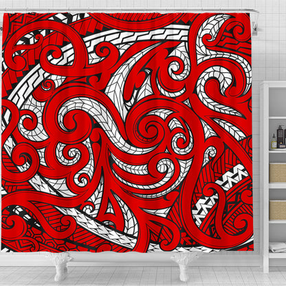 New Zealand Shower Curtain Maori Pattern