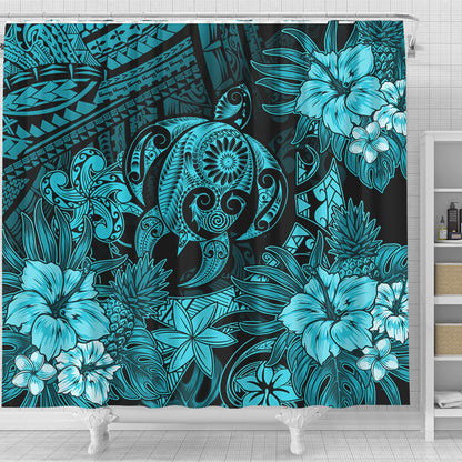 Hawaii Shower Curtain Tribal Polynesia Sea Turtle Design Pacific Dream