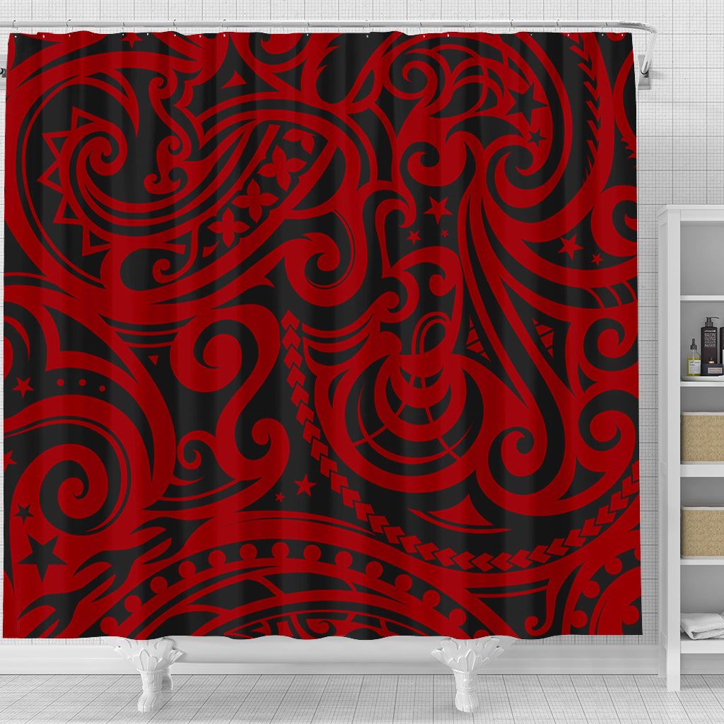 New Zealand Shower Curtain Maori Pattern Tattoo