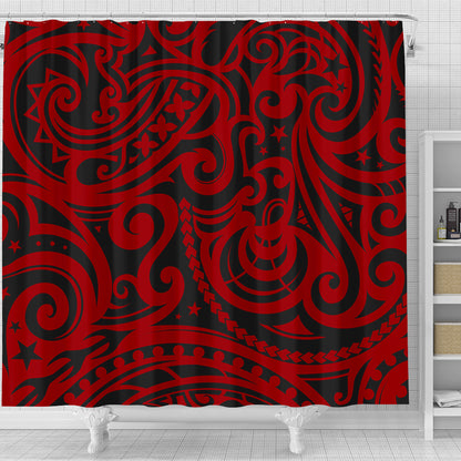New Zealand Shower Curtain Maori Pattern Tattoo