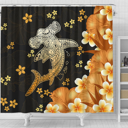 Hawaii Shower Curtain Tribal Polynesia Shark Tattoo