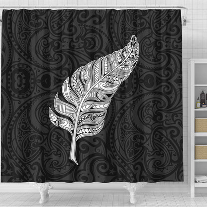 New Zealand Shower Curtain Maori Silver Fern Simple Style