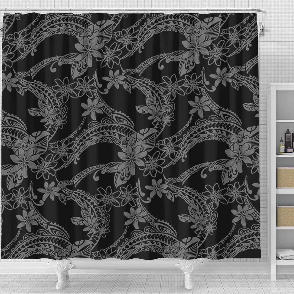 Hawaii Shower Curtain Polynesian Print Fabric And Flower