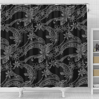 Hawaii Shower Curtain Polynesian Print Fabric And Flower