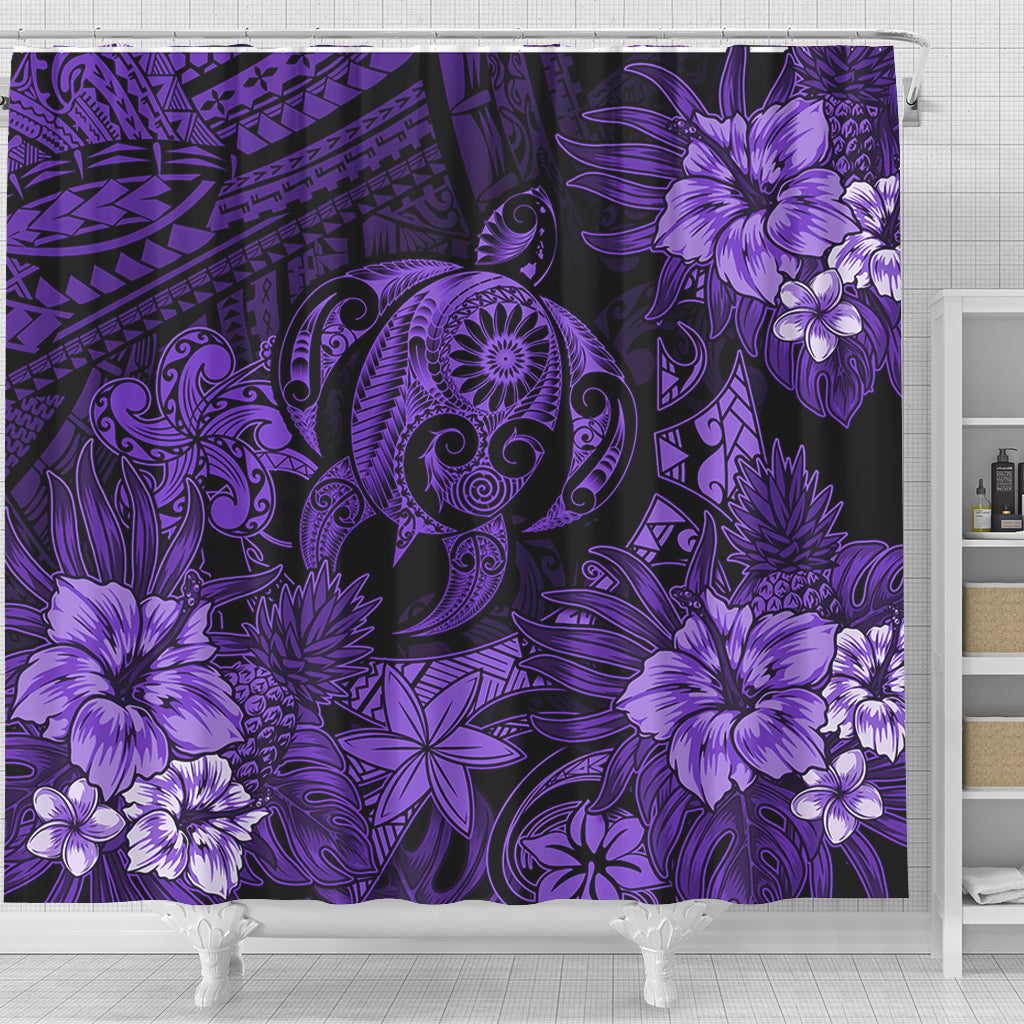 Hawaii Shower Curtain Tribal Polynesia Sea Turtle Design Pacific Dream
