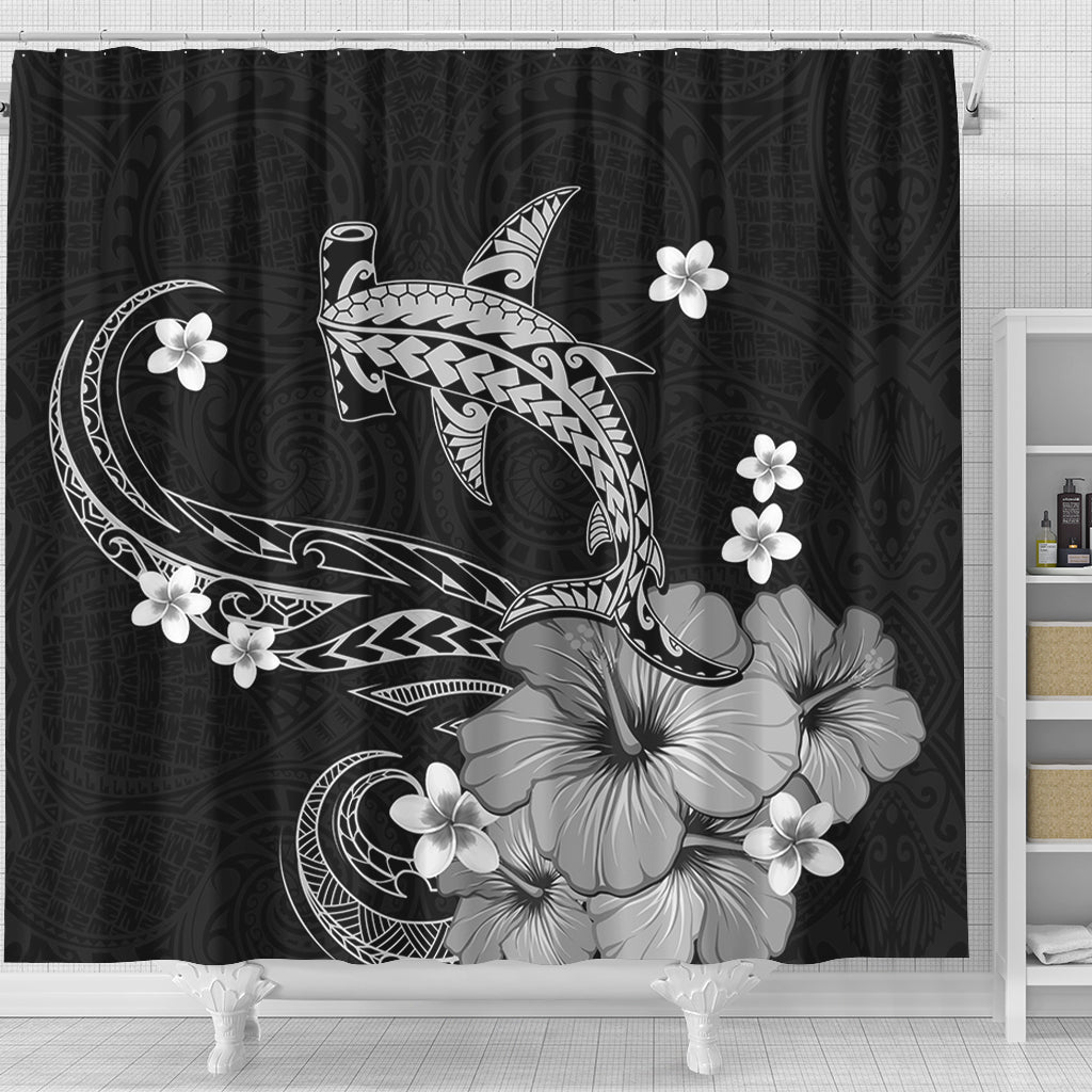 Hawaii Shower Curtain Shark Polynesia Tribal Tattoo