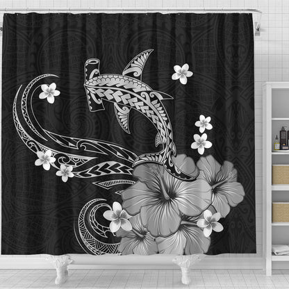 Hawaii Shower Curtain Shark Polynesia Tribal Tattoo