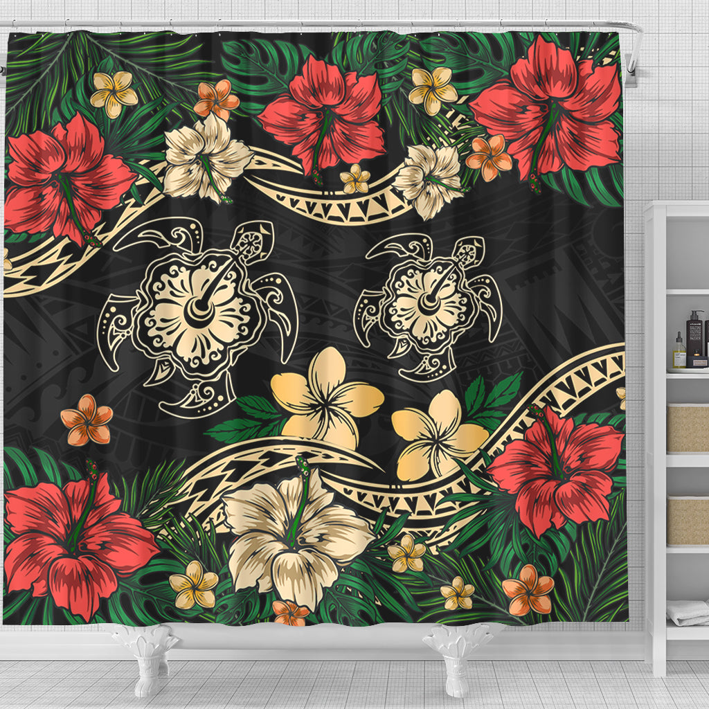 Hawaii Shower Curtain Hawaiian Map Turtle Drawing Tattoo