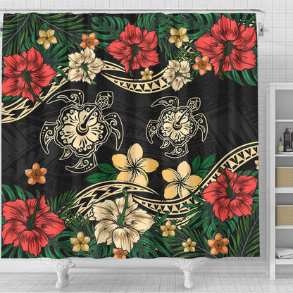 Hawaii Shower Curtain Hawaiian Map Turtle Drawing Tattoo