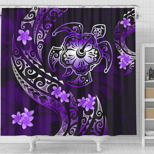 Hawaii Shower Curtain Kanaka Maoli Map With Turtle Tribal Polynesia Tattoo Luxury Design