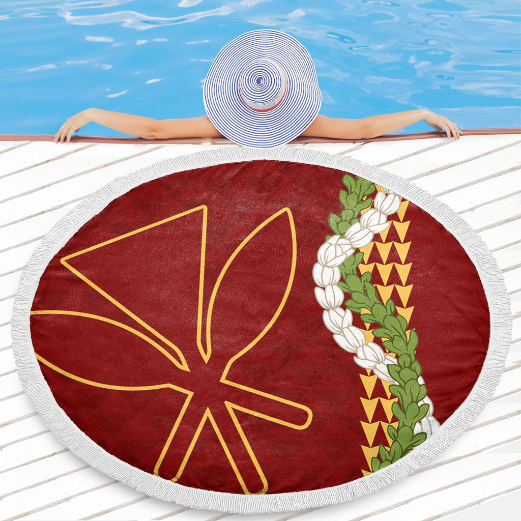 Hawaii Beach Blanket Kanaka Maoli Puakenikeni Maile Flower Lei
