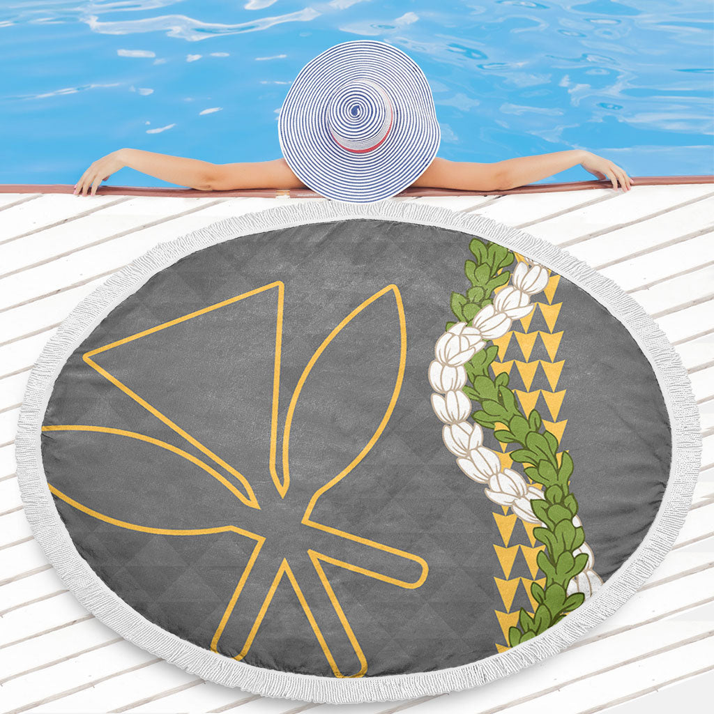 Hawaii Beach Blanket Kanaka Maoli Puakenikeni Maile Flower Lei