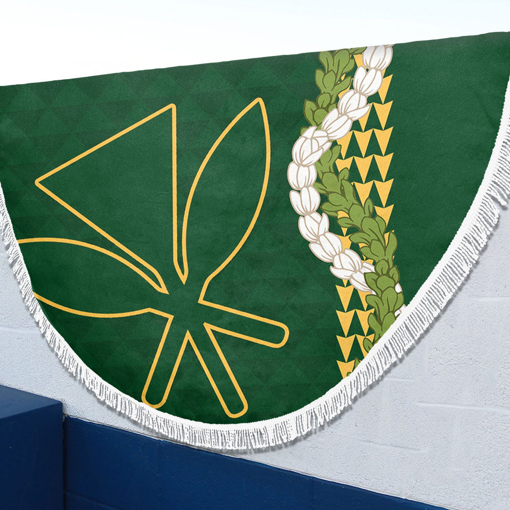 Hawaii Beach Blanket Kanaka Maoli Puakenikeni Maile Flower Lei