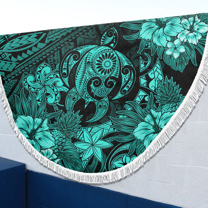 Hawaii Beach Blanket Tribal Polynesia Sea Turtle Design Pacific Dream
