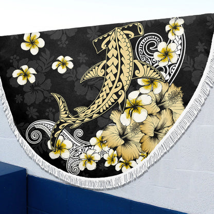 Hawaii Beach Blanket Hammerhead Shark Gold Tropical