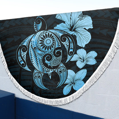 Hawaii Beach Blanket Hibiscus Plumeria Mix Polynesian Turtle