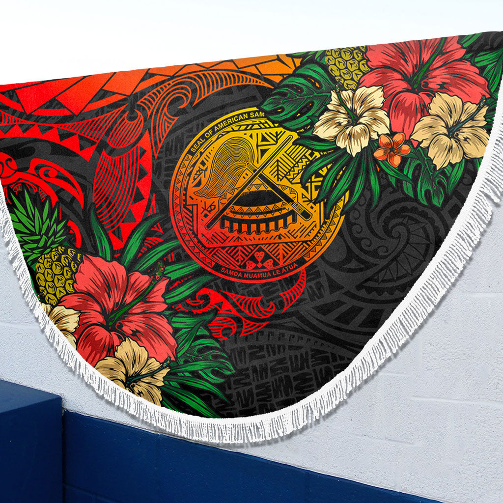 American Samoa Beach Blanket Polynesian Coat Of Arms Tropical