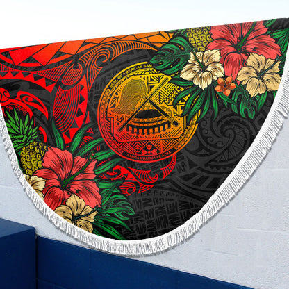 American Samoa Beach Blanket Polynesian Coat Of Arms Tropical