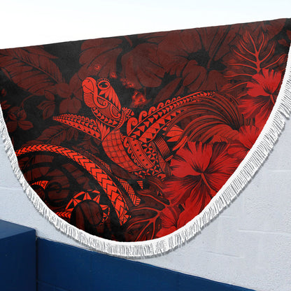 Hawaii Beach Blanket Turtle Polynesian With Hibiscus Flower