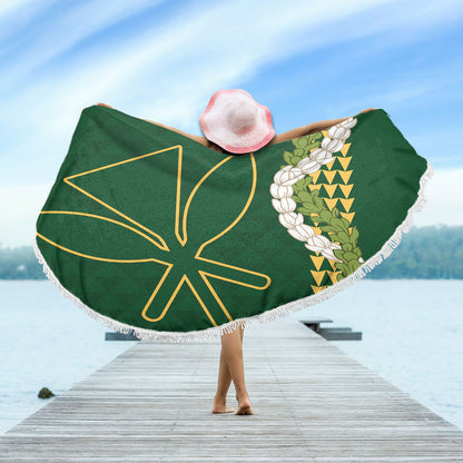 Hawaii Beach Blanket Kanaka Maoli Puakenikeni Maile Flower Lei