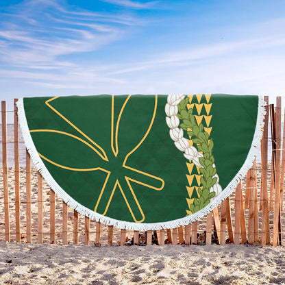 Hawaii Beach Blanket Kanaka Maoli Puakenikeni Maile Flower Lei