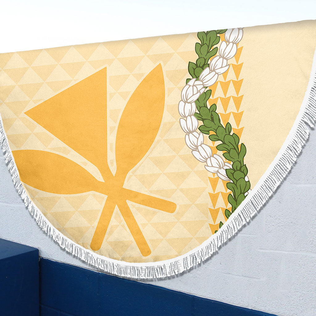 Hawaii Beach Blanket Kanaka Maoli Puakenikeni Maile Flower Lei