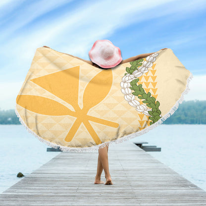 Hawaii Beach Blanket Kanaka Maoli Puakenikeni Maile Flower Lei