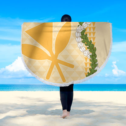 Hawaii Beach Blanket Kanaka Maoli Puakenikeni Maile Flower Lei
